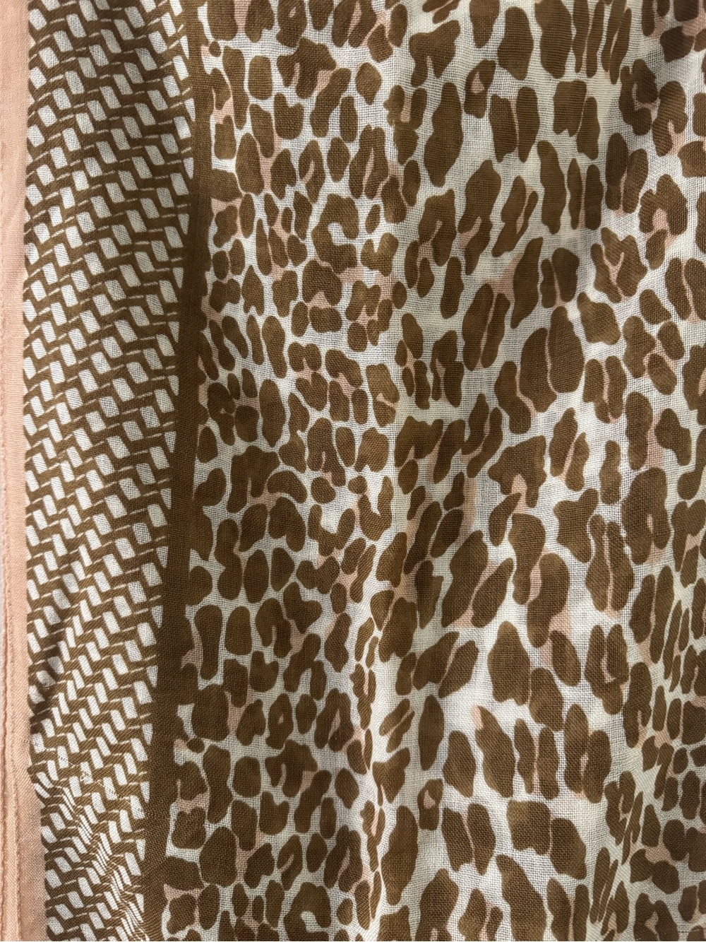 Tory Burch Beige and Brown Logo Pattern Scarf - Picture 7 of 8